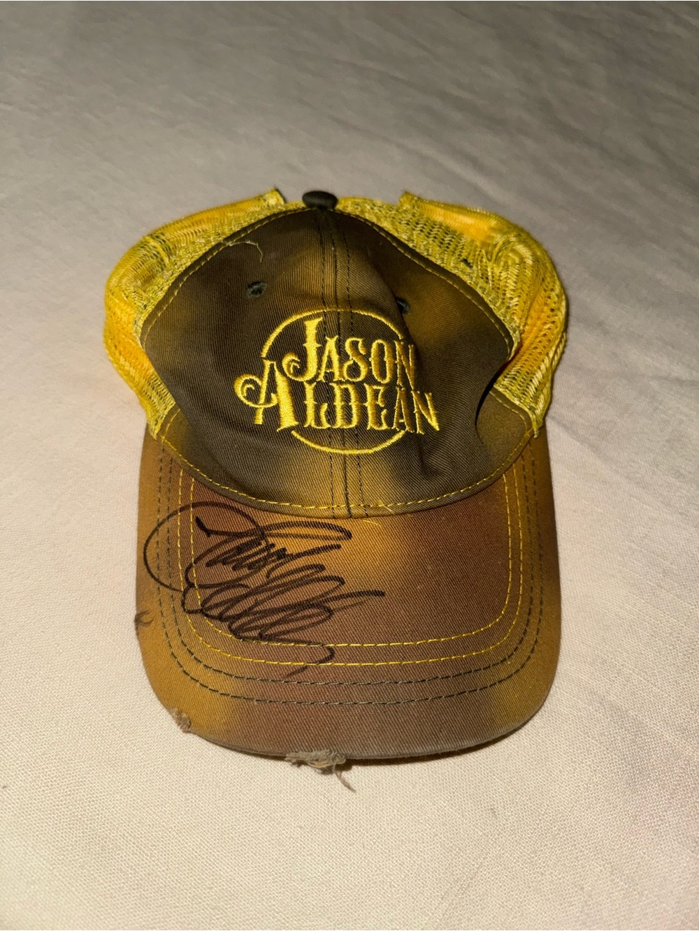 AUTOGRAPHED Jason Aldean Signed Trucker Mesh Snapback Hat Burn It Down Tour 🔥